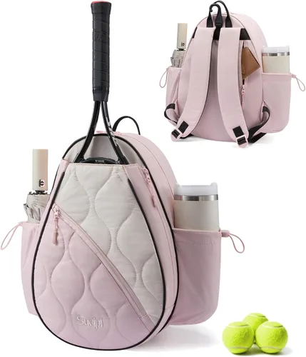 Vista 8 de Mochila de tenis Sucipi para mujeres y hombres, mochila para raquetas de tenis resistente al agua y lavable a máquina, bolsa deportiva ligera