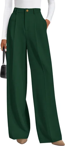 Vista 16 de PRETTYGARDEN Pantalones de vestir de trabajo de pierna ancha a medida para Negro