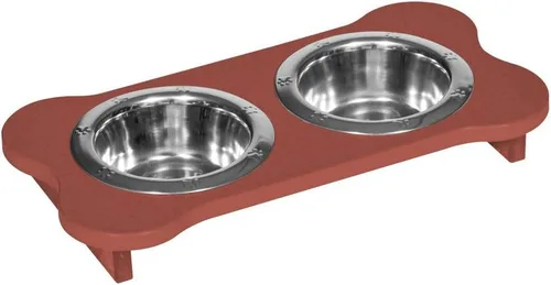 Vista 135 de Poly Lumber - Comedero doble de hueso mediano de 2 cuartos de galón, color negro