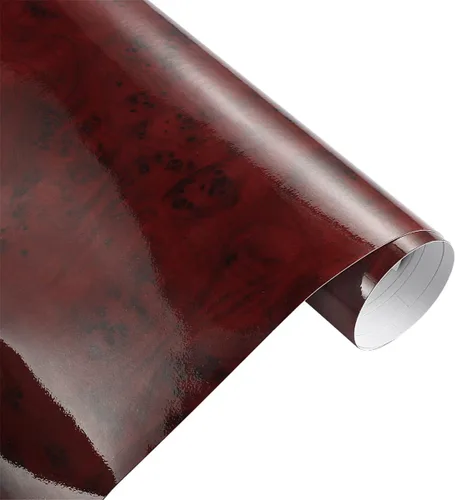 Vista 9 de Papel de contacto autoadhesivo con textura de vinilo de grano de madera de alto brillo, para decoración interior de automóvil, calcomanías