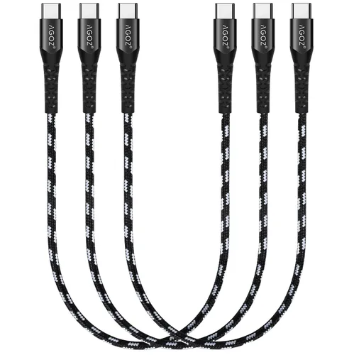 Vista 9 de AGOZ Paquete de 3 cables USB C a USB C de 1 pie para iPhone 17 Pro Max, iPhone 16, iPad Pro, Galaxy S26, S25 FE, S24 Ultra, S23 S22, Z Fold 7, A54