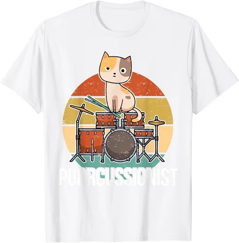 Vista 72 de Funny Percussion Drummer Drumming Drums Saying I Kitten Cat Camiseta, Negro, S