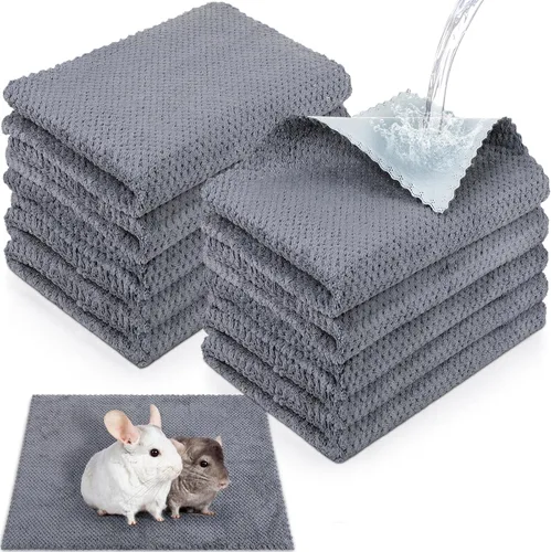 Vista 11 de VitalCozy 10 piezas de forro lavable para jaula de conejillo de indias, ropa de cama para ratas, control absorbente, almohadillas impermeables