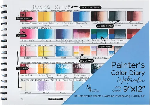 Vista 7 de HG Art Concepts Painters - Agenda de colores – 9 x 12 pulgadas, 140 libras, encuadernado en espiral, sin ácidos, libro de muestras de color con 10
