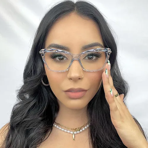 Vista 12 de Zeelool Gafas de bloqueo de luz azul ojo de gato de cristal para mujer Juliet VFP0270