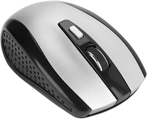 Vista 7 de YWBL-WH Ratón inalámbrico inalámbrico, 2.4GHz, 6 botones, 800-1600 DPI ajustable, plateado, con receptor USB, para PC y portátil