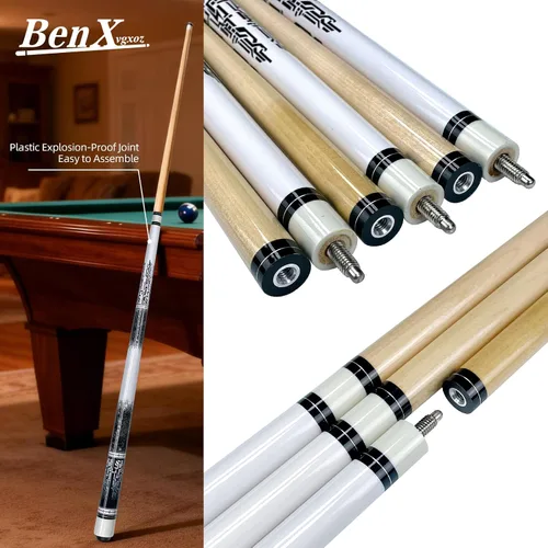 Vista 5 de 58" Billiard Cue Stick with13mm Cue Tip Maple Birch Pool Cue