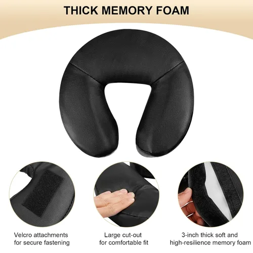 Vista 3 de VARIPOWDER - Mesa de masaje con reposacabezas ajustable para cama Massage Head Rest Cushion Cradle for Salon Home, Massage Pillow Face Down