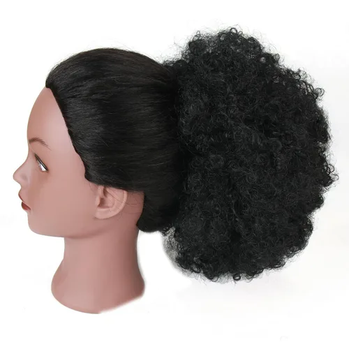 Vista 5 de Extensión de cola de caballo afro con cordón para mujeres negras, extensión de cola de caballo corta afro rizada, moño de cola de caballo rizada