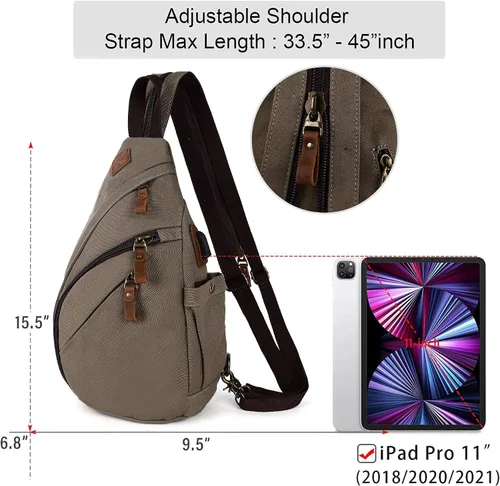 Vista 2 de HUXFAM Mochila bandolera pequeña multiusos casual mochilas al aire libre ciclismo senderismo viajes, 40 verde militar, Mochilas Daypack