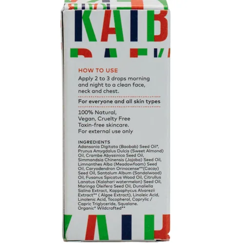 Vista 2 de Aceite facial Baobab Cuidado facial lujoso y apto para microbiomas, baobab, cacay, algas marinas, sándalo, vegano, etiqueta limpia (0.7 fl oz)