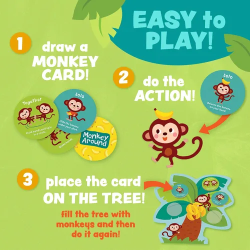 Vista 3 de Juego de movimiento para niños de 2 años, Peaceable Kingdom Monkey Around