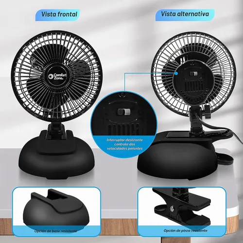 Vista 8 de Comfort Zone ventilador con sujetador de 6 pulgadas
