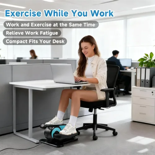 Vista 7 de Under Desk Elliptical Machine, Leg Exerciser for Seniors Adults, Adjustable Speeds Elliptical Trainer with Remote, Quiet & Portable Mini Seated