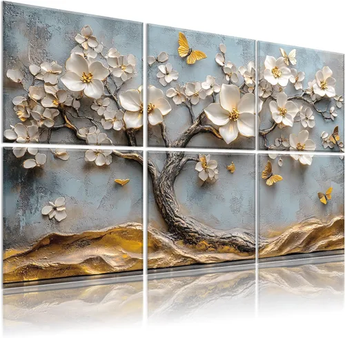 Vista 13 de Paneles acústicos decorativos, paquete de 8 paneles de arte de pared grandes absorbentes de sonido de 48 x 32 pulgadas, paneles de espuma