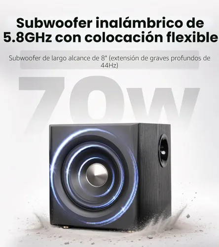 Vista 5 de Edifier S355DB 2.1 Altavoces alimentados para estantería, audio de alta Negro