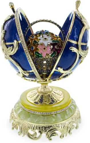 Vista 4 de BestPysanky 1899-1903 Flores de primavera Huevo de Pascua imperial real 9 pulgadas