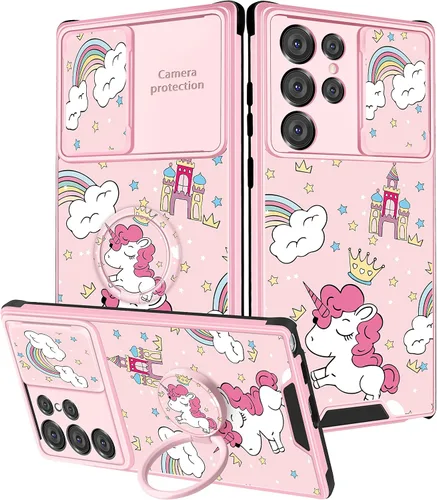 Vista 68 de Funda 2 en 1 para Samsung Galaxy S23 Ultra Flamingo para mujeres y niñas, diseño femenino de flamencos con cubierta deslizante para cámara y soporte