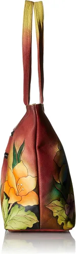Vista 3 de Anna by Anuschka Bolso grande de cuero genuino pintado a mano para mujer