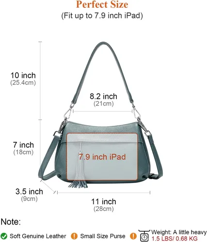 Vista 5 de Over Earth Bolsos de cuero para mujer, bolso de hombro pequeño Hobo para mujer