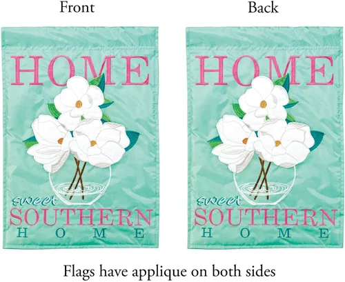 Vista 4 de Magnolia Garden Sweet Southern Home Magnolias - Bandera de jardín de poliéster de 13 x 18 pulgadas
