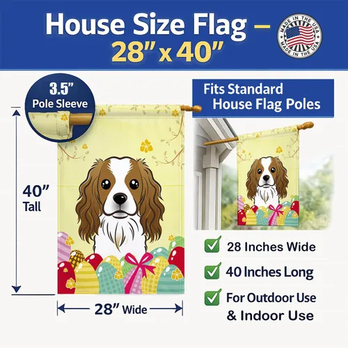 Vista 492 de Caroline's Treasures BB1923GF Bandera decorativa para jardín con diseño de Border Collie, para caza de huevos de Pascua, para jardín, jardín, patio