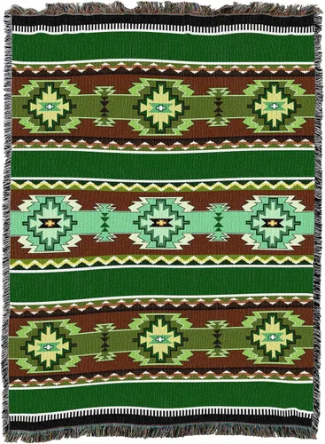 Vista 19 de Pure Country Weavers Rimrock Dusk Blanket XL – Inspirado en los nativos americanos del suroeste – Manta de regalo tejida de algodón – Fabricado