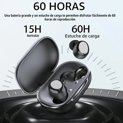 Vista 4 de Redpepper Auriculares inalámbricos con cancelación activa de ruido Bluetooth 6.0 con micrófonos incorporados, llamadas claras de 0.14 oz
