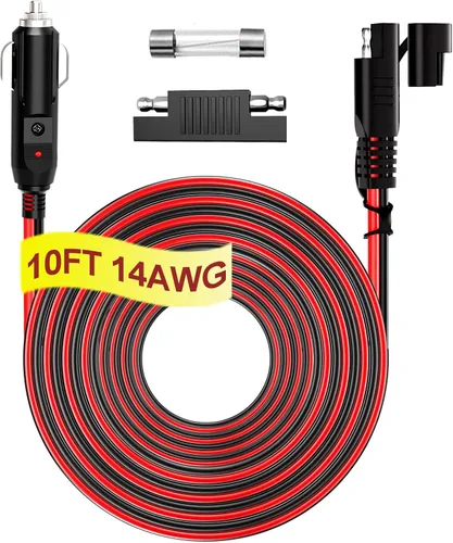 Vista 9 de Conector SAE de 12 V/24 V a enchufe de encendedor de cigarrillos de 12 V, 6 pies, adaptador de enchufe de encendedor de cigarrillos de automóvil
