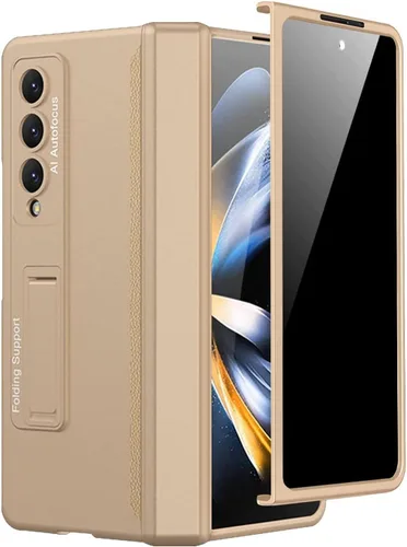 Vista 8 de Miimall Funda para Samsung Galaxy Z Fold 4 con protector de pantalla de privacidad, soporte ajustable integrado y protección magnética de bisagra