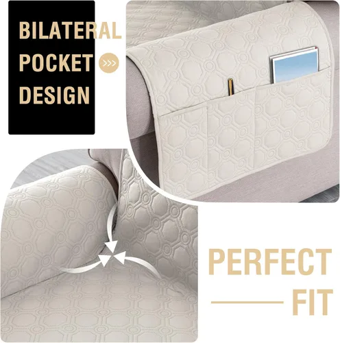 Vista 5 de PrinceDeco Funda para Silla y Sofá Impermeable Funda de Sillón Sofá Antideslizante Funda de Sofá Protector de Muebles con Correas Elásticas