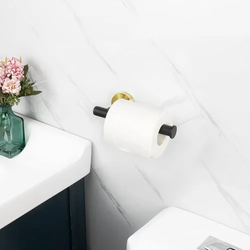 Vista 2 de NearMoon Portarrollos de papel para baño, soporte premium de papel higiénico SUS304 de acero inoxidable resistente al óxido montado en la pared