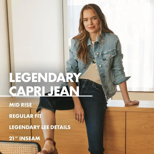 Vista 6 de Lee Legendary - Jeans capri de tiro medio de 21 pulgadas para mujer