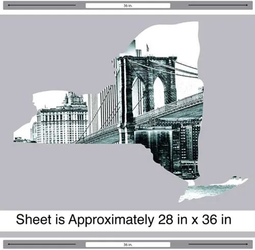 Vista 2 de New York State Wall Decal- State Landscape Wall Decal by Chromantics