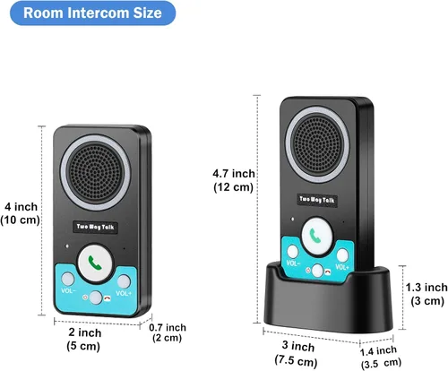 Vista 7 de Intercomunicadores inalámbricos para el hogar, sistema de intercomunicación inalámbrica de audio bidireccional manos libres de largo alcance, 4