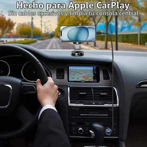 Vista 6 de Cargador de coche para iPhone con certificación MFi de Apple de carga rápida + cable Lightning de 6 pies Caiinei 4.8A Car Phone Charger Dual USB