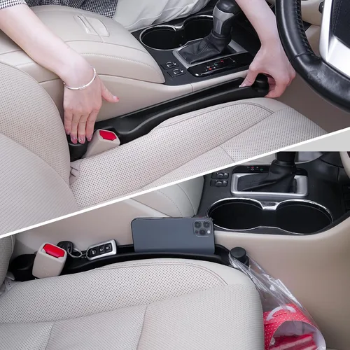 Vista 16 de Givifive Juego de 2 rellenos de espacio para asiento de automóvil, espuma suave, multifuncional, con organizador y función de gancho, tapón