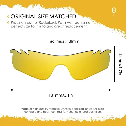 Vista 19 de Lentes de repuesto ANSI Z87.1 para gafas de sol Oakley RadarLock Path ventiladas - HI-DEF fotocromático
