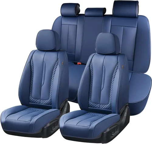 Vista 38 de Coverado - Fundas de asiento delantero de coche, fundas de asiento de cuero de lujo para automóviles, fundas de asiento de automóvil protectoras
