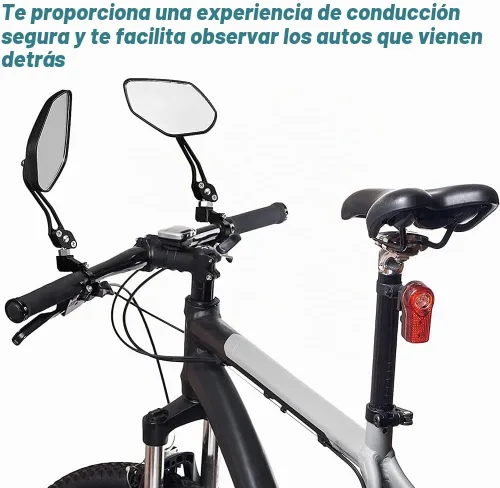 Vista 6 de Espejos de bicicleta para manillar, 2 piezas de seguridad HD espejo retrovisor para manillar, espejos ajustables para bicicleta, espejo retrovisor