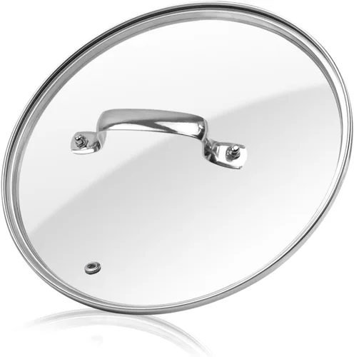 Vista 8 de HEVSTIL Tapa de vidrio templado resistente, tapa de vidrio templado, tapa de olla de vidrio transparente de 8 pulgadas/8.3 in, con mango de acero