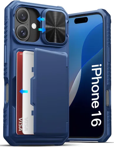 Vista 24 de ATATOO Funda Cartera para iPhone Air, Portador de Tarjetas Integrado (3-5 Tarjetas) [Bloqueo RFID] y Cubierta Deslizante para Cámara, Protección