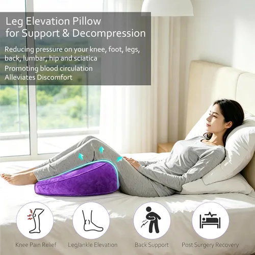 Vista 2 de Almohada elevadora de piernas, forma de corazón, almohadas de elevación de piernas para hinchazón de circulación sanguínea, almohada inflable