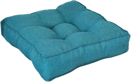 Vista 21 de Cojín cuadrado sólido de 16 pulgadas para silla, estilo tatami, cojín antideslizante y grueso, tapete suave para silla de oficina, cocina, comedor