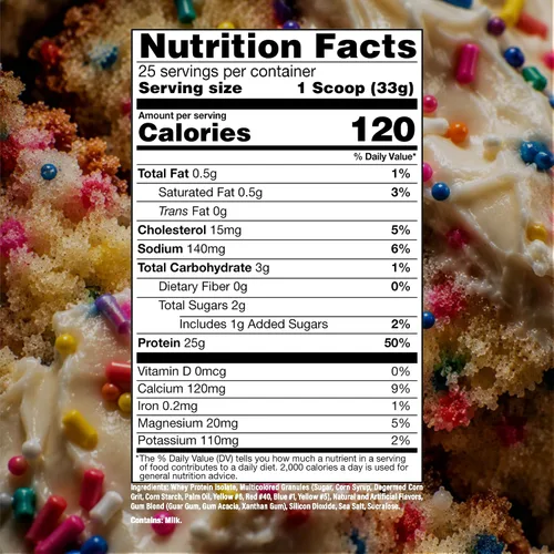 Vista 5 de Proteína aislada de suero en polvo RAW Whey Isolate, pastel de cumpleaños (CBUM Itholate Protein) – Polvo de nutrición deportiva 100 % de animales