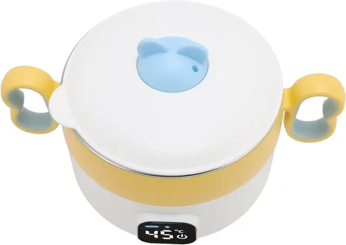 Vista 7 de Keenso Calentador de alimentos eléctrico portátil con caja de almuerzo de acero inoxidable antiquemaduras de 15.2 fl oz para el hogar y viajes