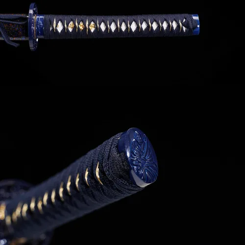 Vista 5 de Kamaiwo -1045/1060 hechas a mano forjadas a mano, auténticas, las espadas samuráis katana japonesas son un regalo único para hombres. El acero
