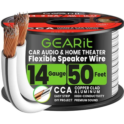 Vista 16 de GEARit - Cable de altavoz de calibre 14 de 20 pies, cable de altavoz 14/2 Negro