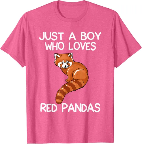 Vista 26 de Just A Boy Who Loves Red Pandas Gift - Camiseta con diseño de panda roja, Negro, S