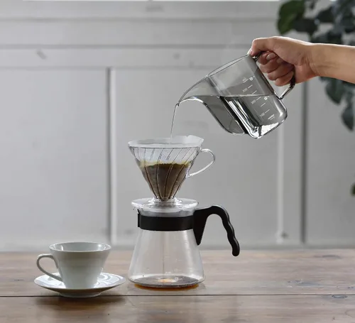Vista 4 de Hario V60 - Hervidor de goteo "Air", 11.8 fl oz, negro transparente